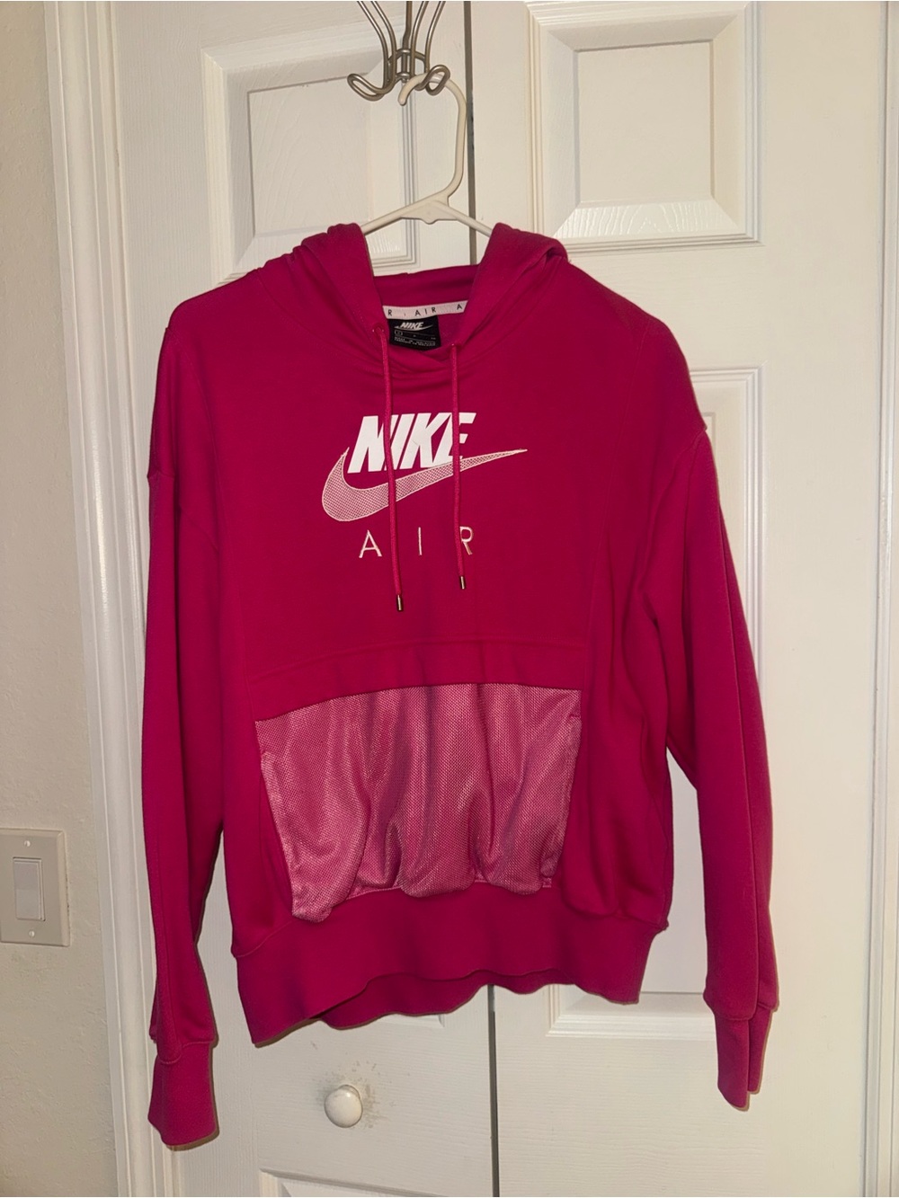 Nike Women's Fuchsia Hooded Sweatshirt with Mesh Pocket